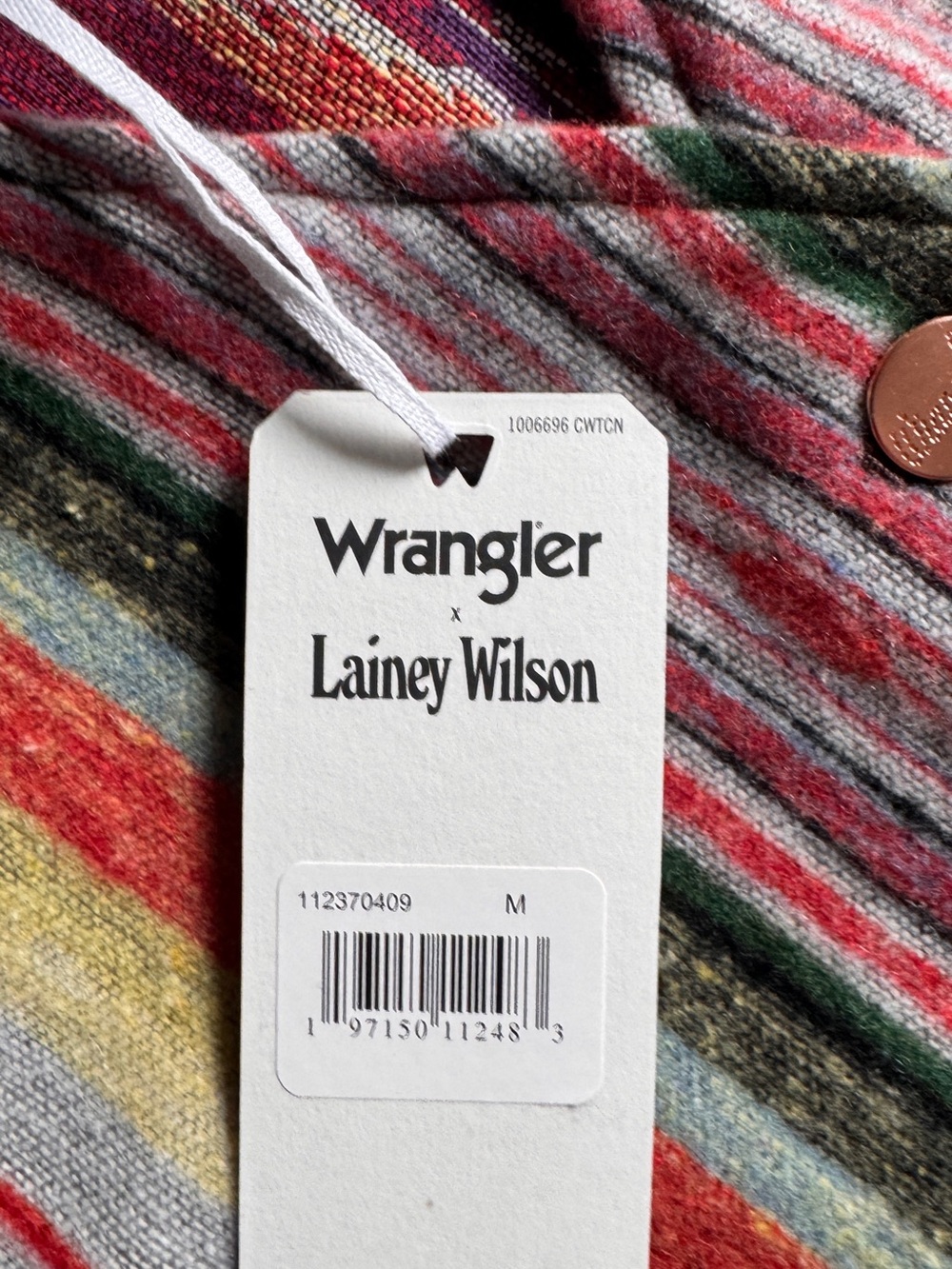 Wrangler x Lainey Wilson Multi-Stripe Button Vest - Red, Yellow, Blue, Green - Picture 4 of 5